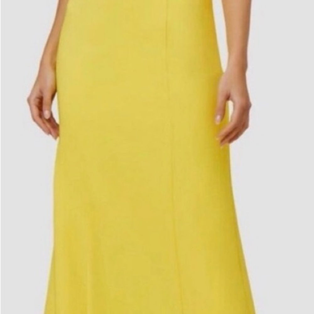 Aidan Mattox Mermaid Yellow Cutout Dress